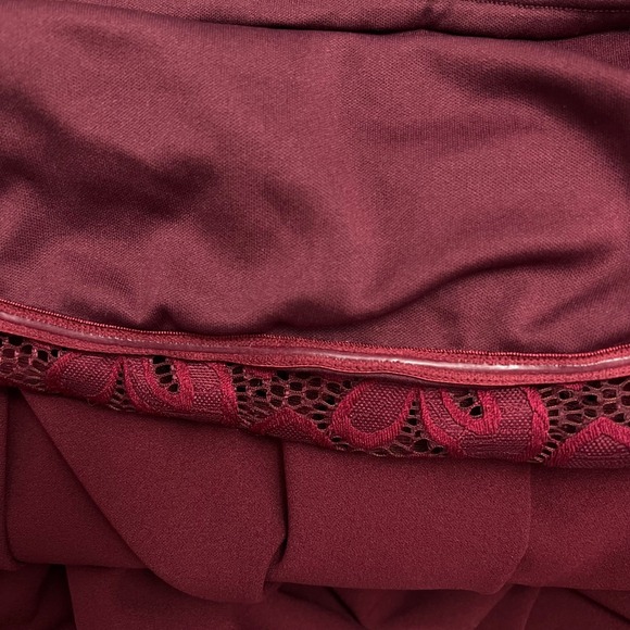 Vintage Style Dress Burgundy Lace Off Shoulder Fit & Flare Midi Romantic Glam XL - Picture 6 of 11